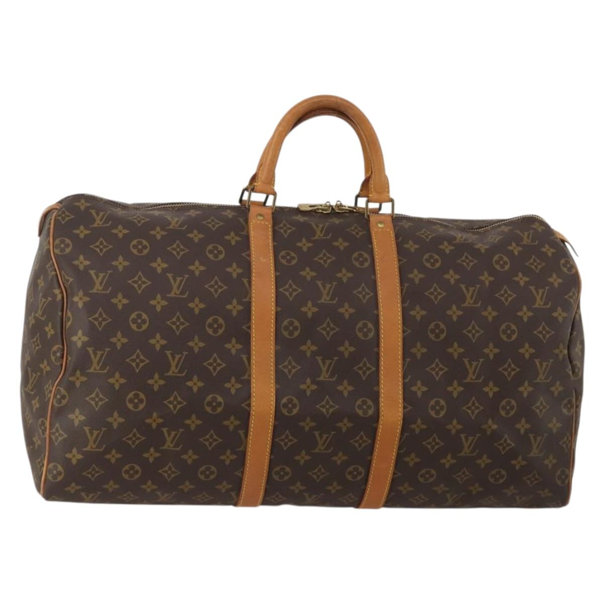 LOUIS VUITTON Monogram Keepall 55 Boston Bag M41424 LV Auth 196263A