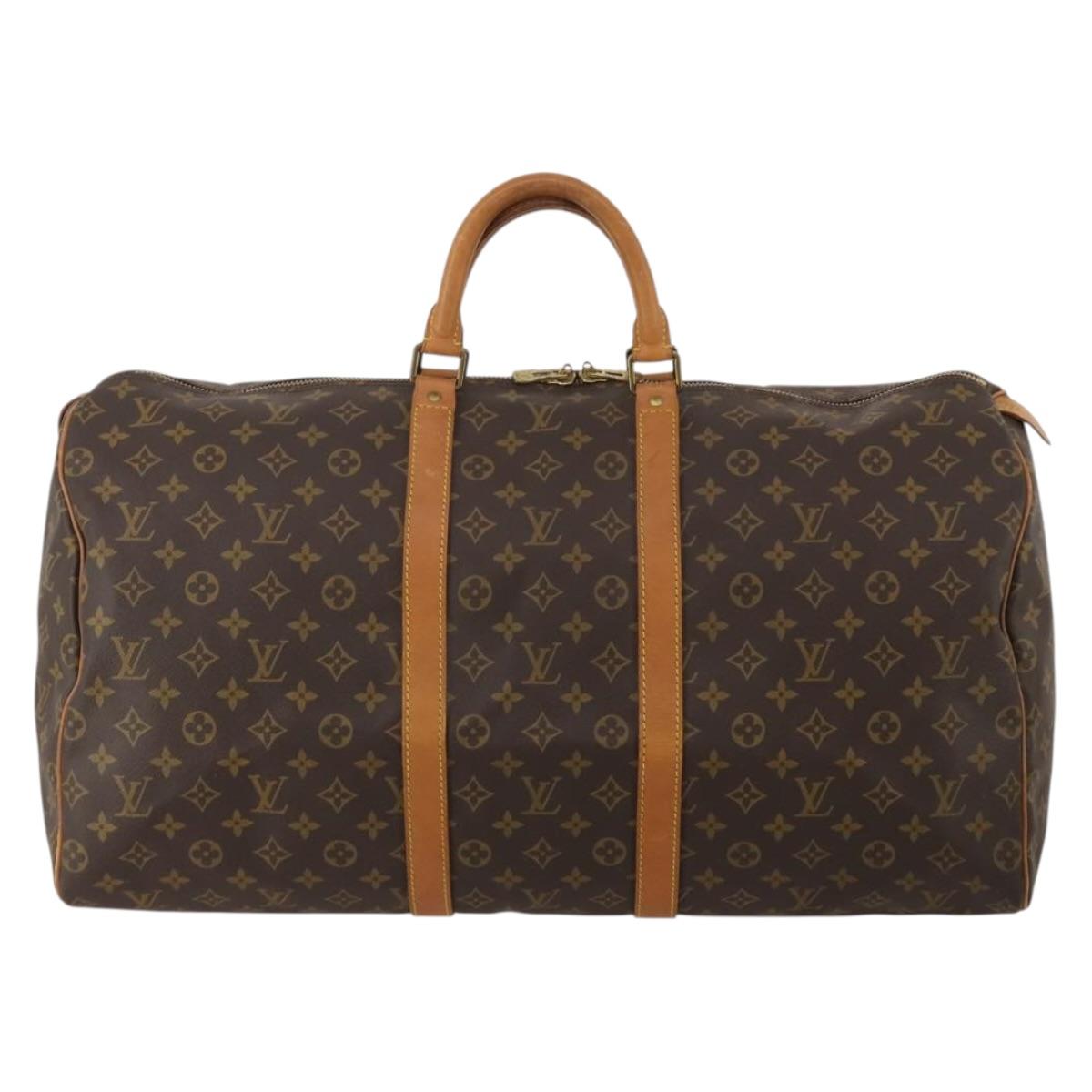 LOUIS VUITTON Monogram Keepall 55 Boston Bag M41424 LV Auth 196263A