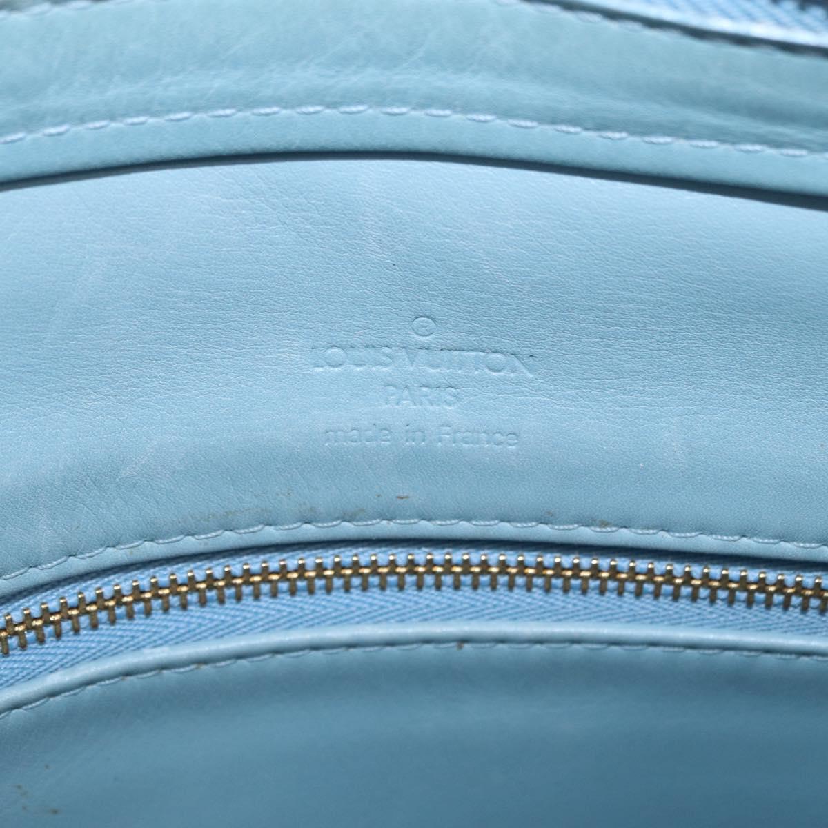 LOUIS VUITTON Monogram Vernis Houston Hand Bag Baby Blue M91005 LV Auth 196264