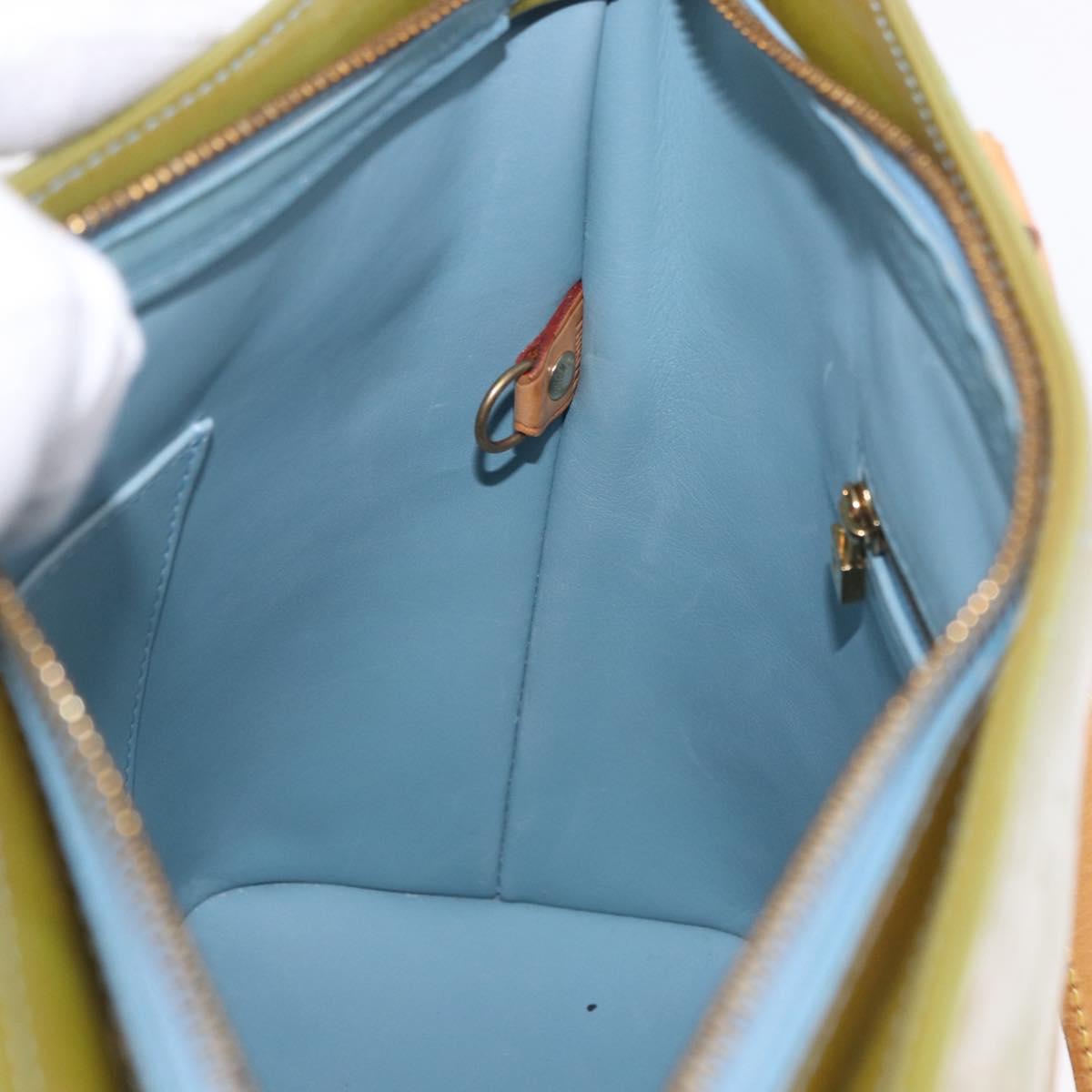 LOUIS VUITTON Monogram Vernis Houston Hand Bag Baby Blue M91005 LV Auth 196264