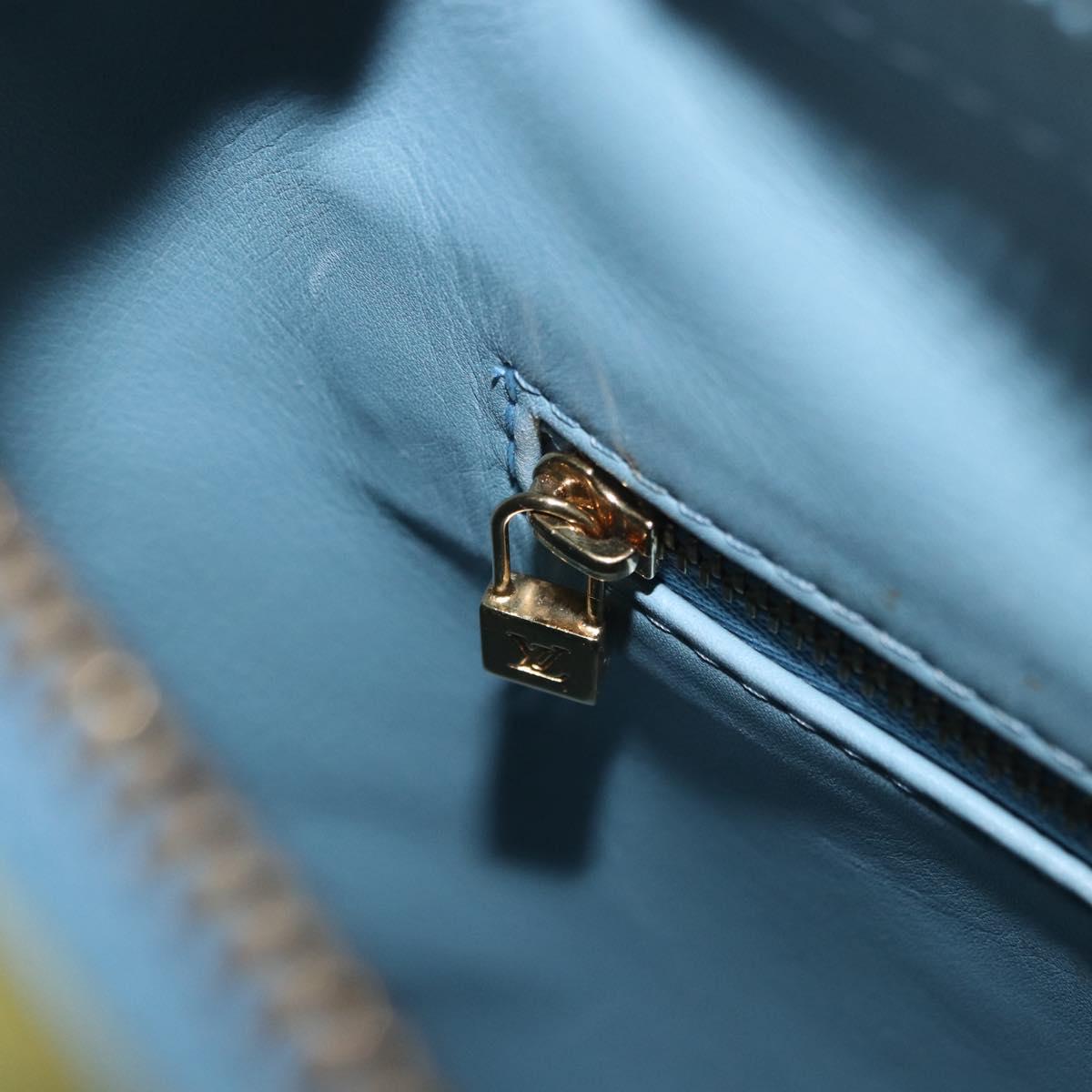 LOUIS VUITTON Monogram Vernis Houston Hand Bag Baby Blue M91005 LV Auth 196264