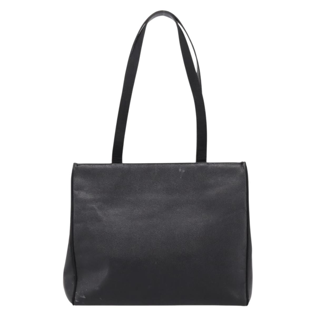Salvatore Ferragamo Vala Tote Bag Leather Black Gold Auth 196268