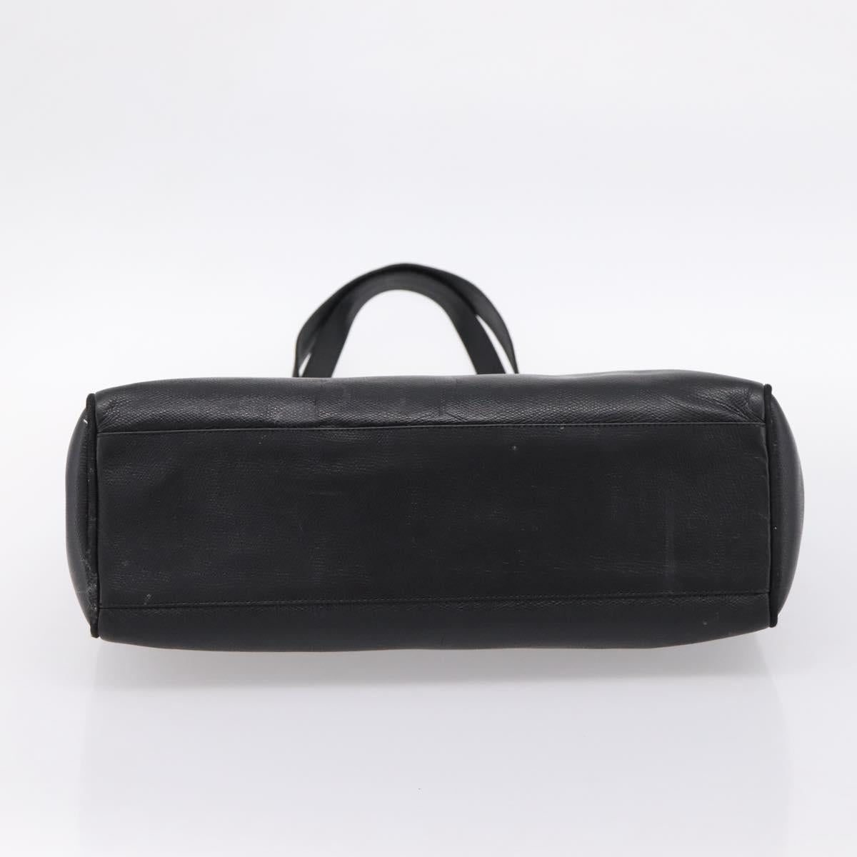 Salvatore Ferragamo Vala Tote Bag Leather Black Gold Auth 196268