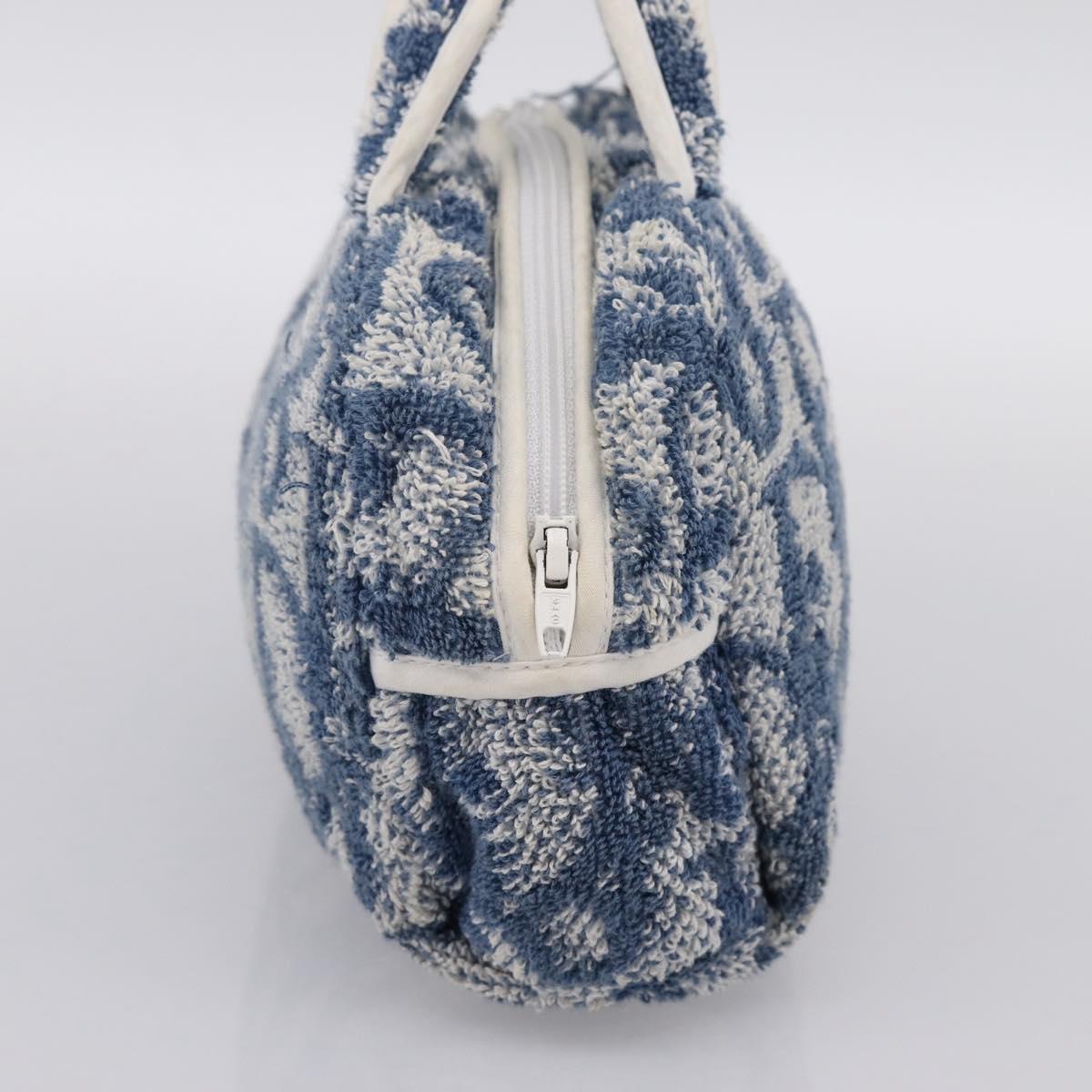 Christian Dior Trotter Canvas Hand Bag pile Blue Auth 196270A