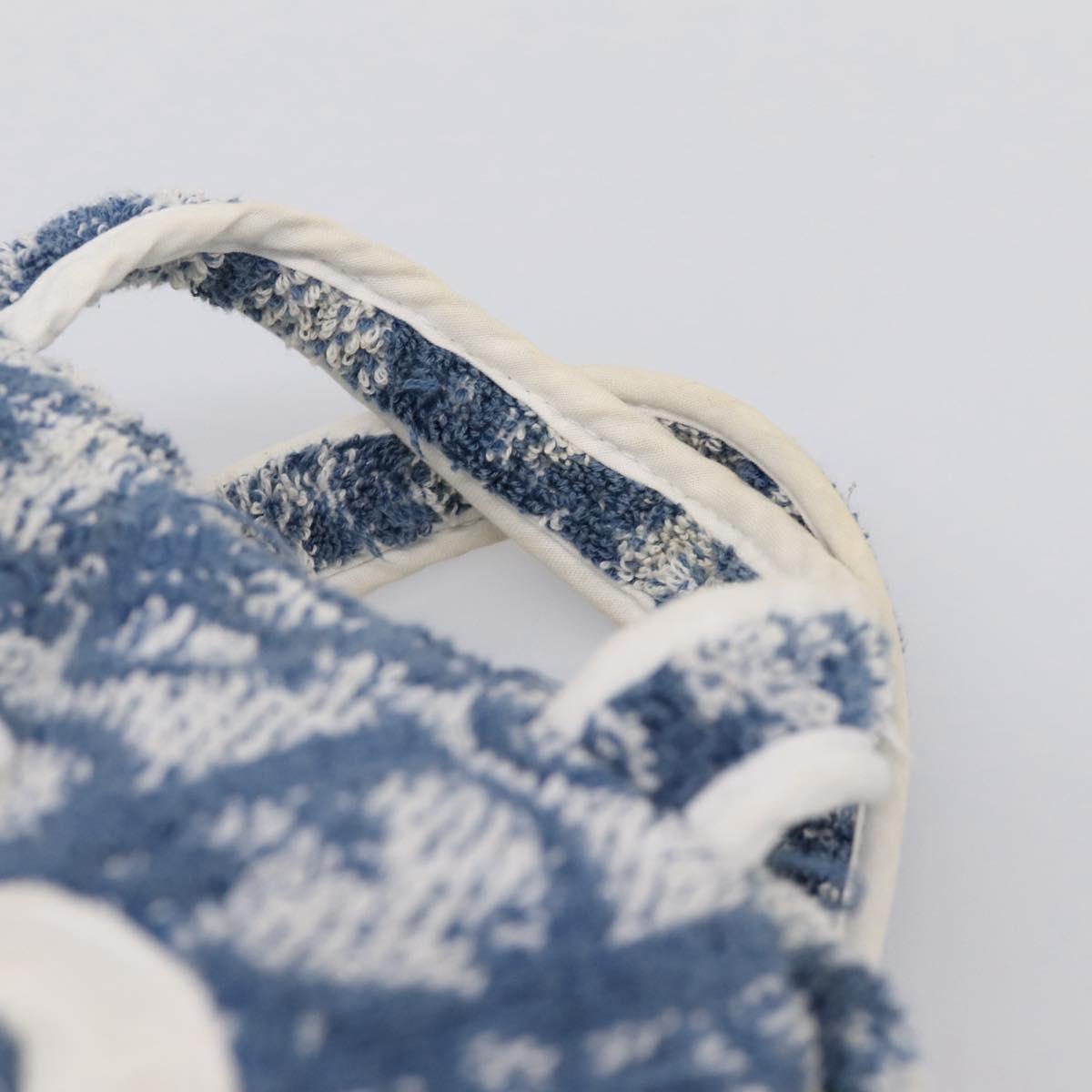 Christian Dior Trotter Canvas Hand Bag pile Blue Auth 196270A