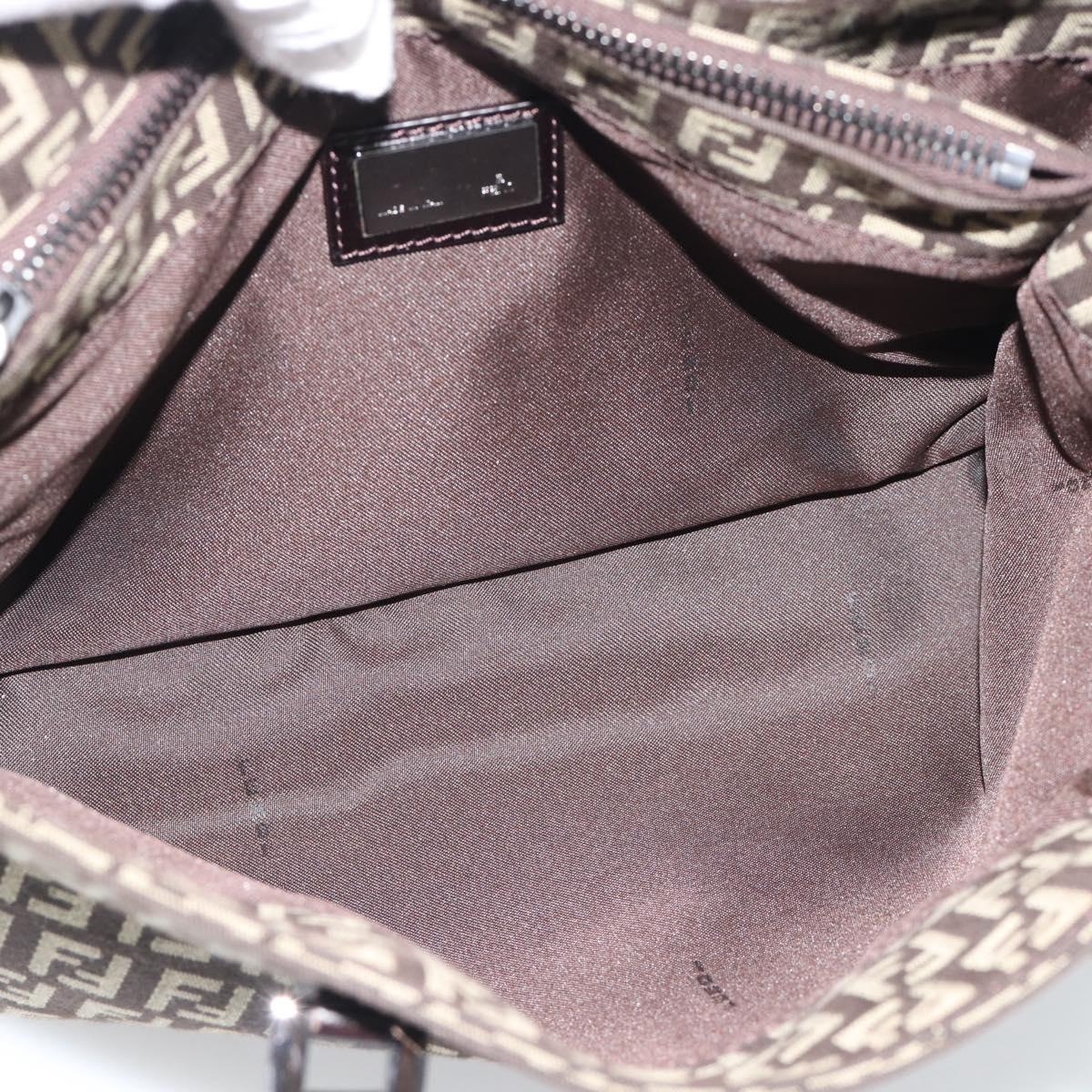 FENDI Zucchino Canvas Hand Bag Brown Auth 196271A