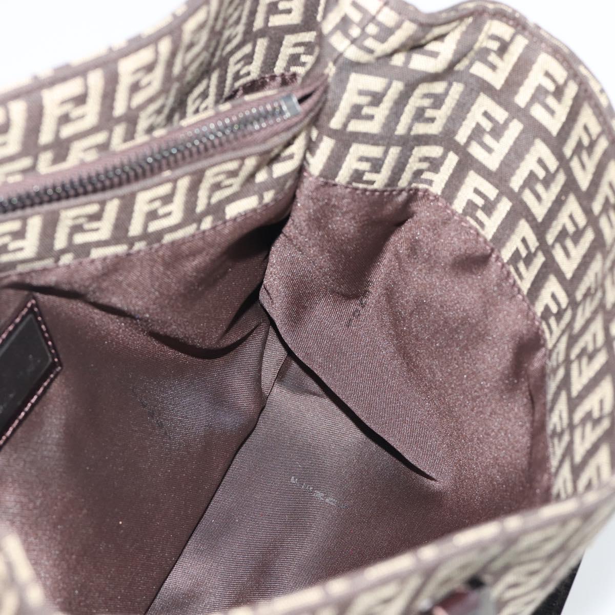 FENDI Zucchino Canvas Hand Bag Brown Auth 196271A