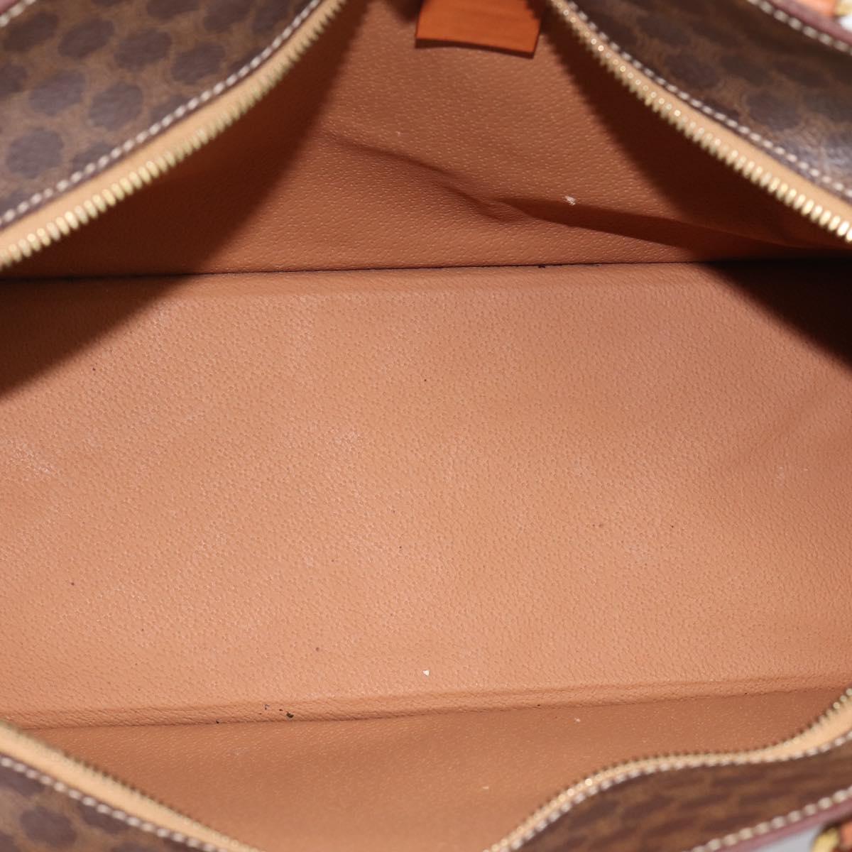CELINE Macadam Canvas Hand Bag PVC Leather Brown Gold Auth 196285