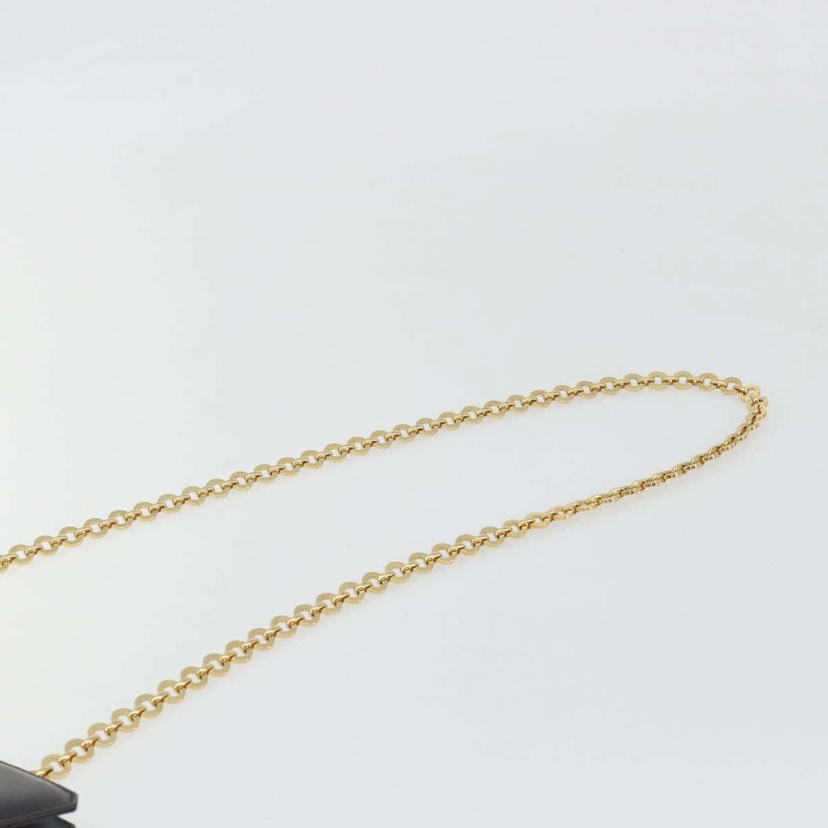 Salvatore Ferragamo Gancini Chain Bag Leather Dark Brown Gold Auth 196287