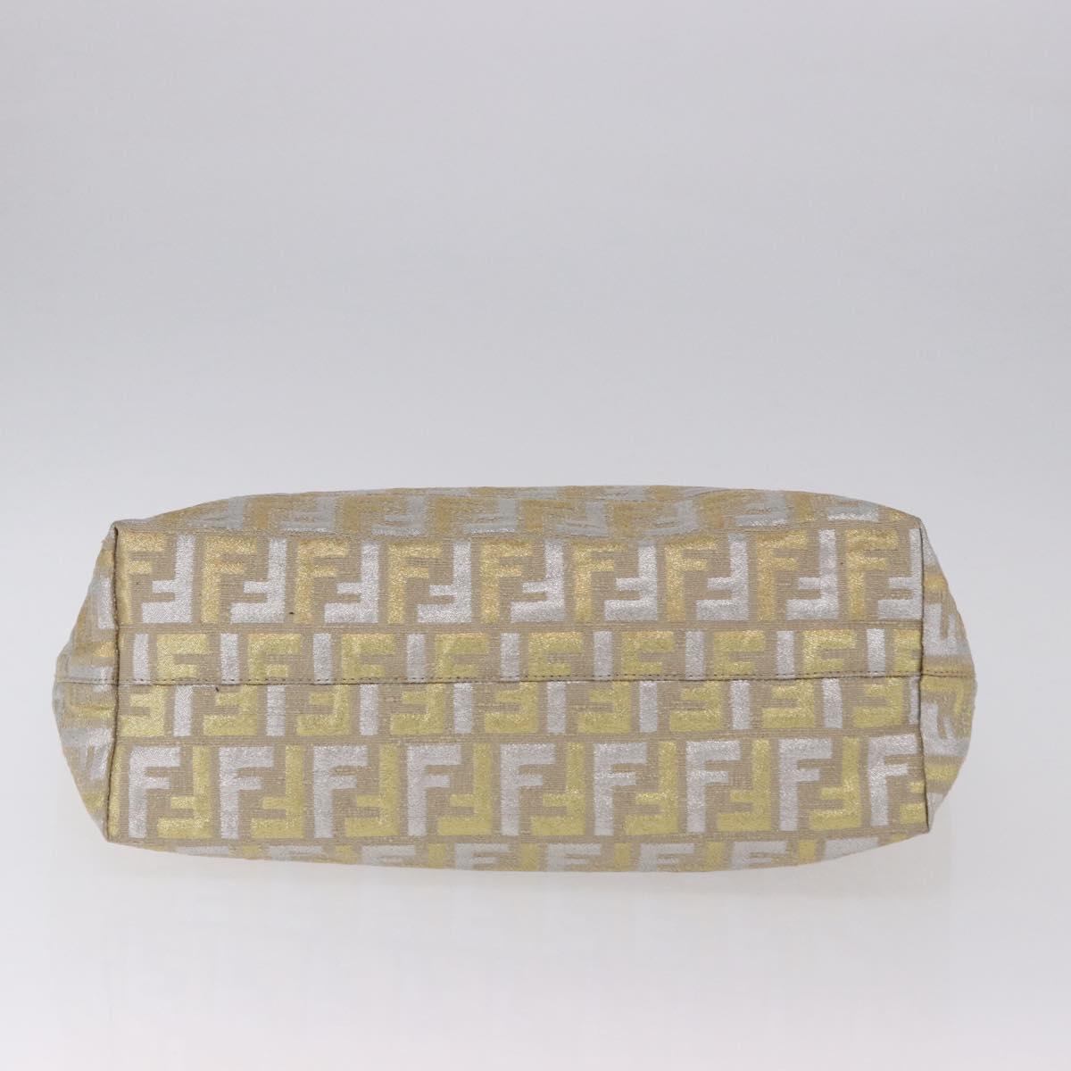 FENDI Zucca Canvas Tote Bag Gold Auth 196293A