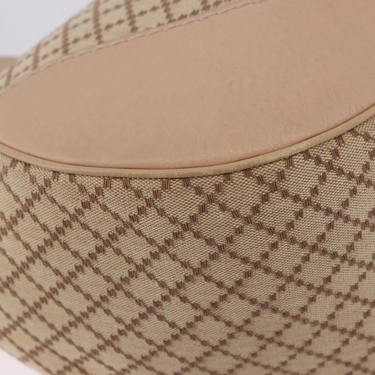 GUCCI GG Canvas Diamante Charlotte Shoulder Bag Beige Gold 203504 Auth 196294