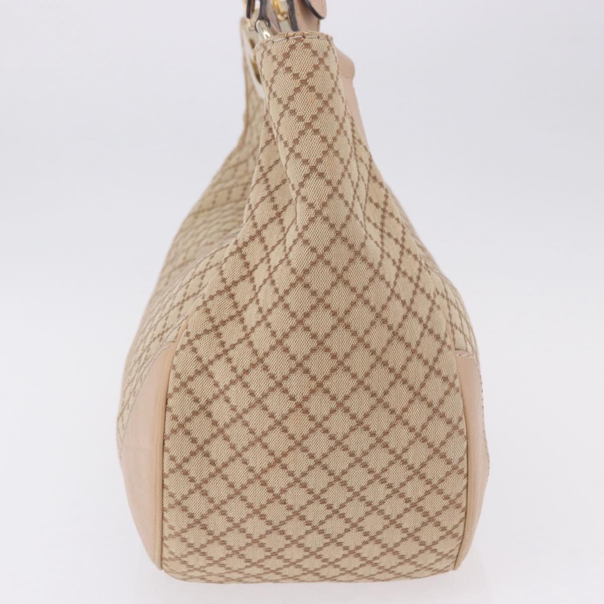 GUCCI GG Canvas Diamante Charlotte Shoulder Bag Beige Gold 203504 Auth 196294