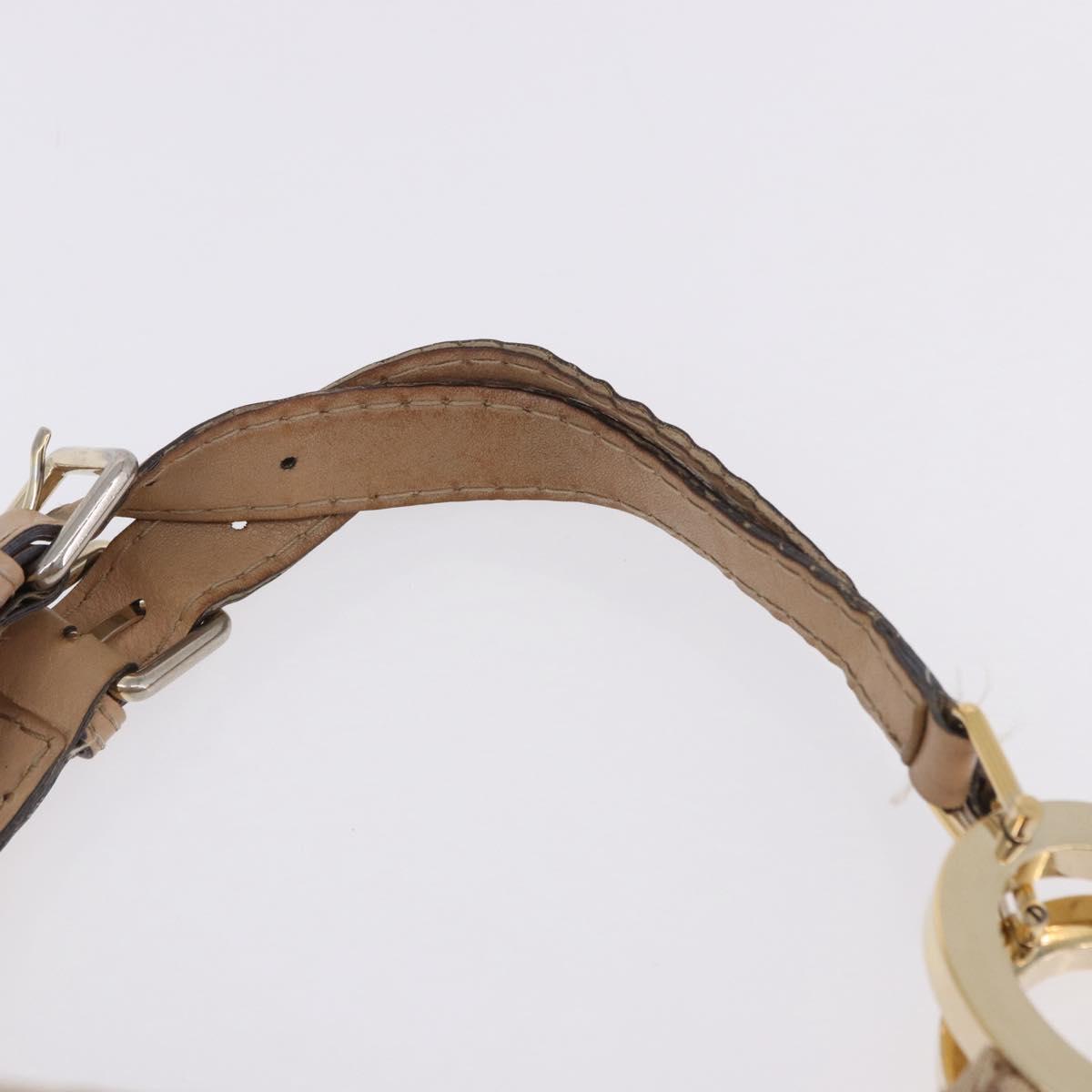GUCCI GG Canvas Diamante Charlotte Shoulder Bag Beige Gold 203504 Auth 196294