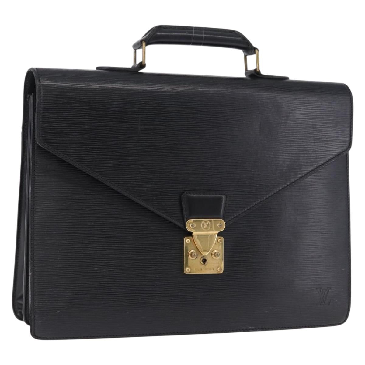 LOUIS VUITTON Epi Serviette Conseiller Business Bag Black M54422 LV Auth 196300