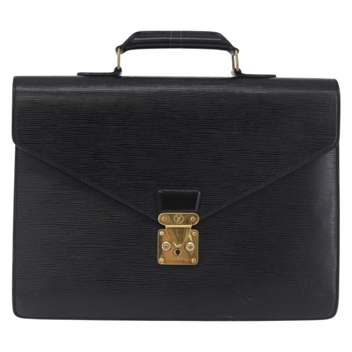 LOUIS VUITTON Epi Serviette Conseiller Business Bag Black M54422 LV Auth 196300