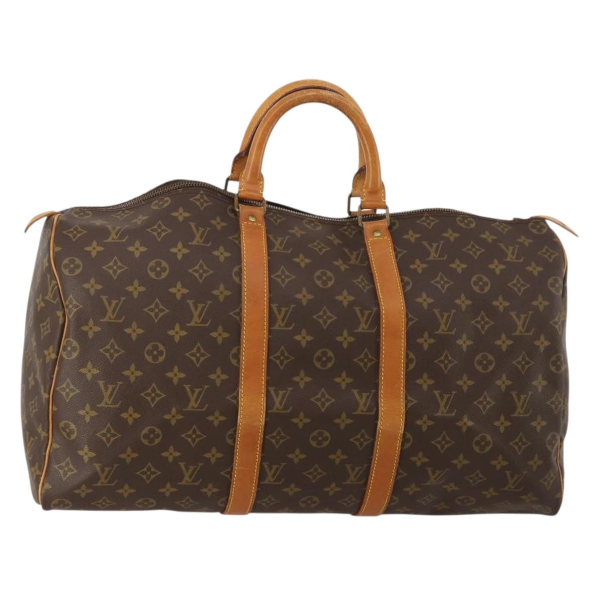 LOUIS VUITTON Monogram Keepall 50 Boston Bag M41426 LV Auth 196301