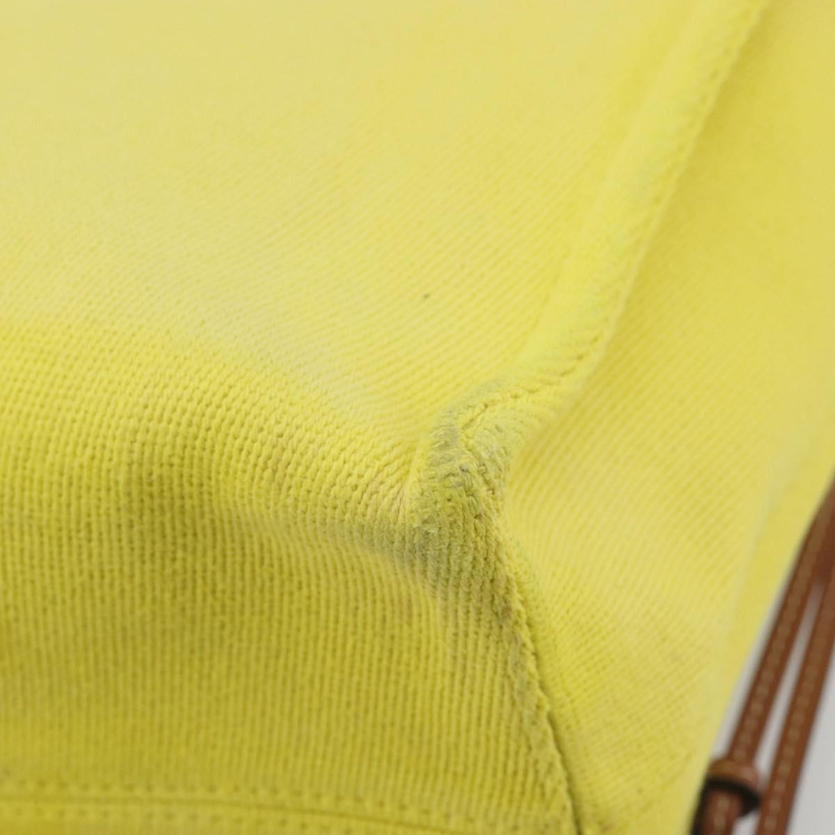 LOEWE Cushion Tote Small Tote Bag Canvas Yellow Auth 196303A