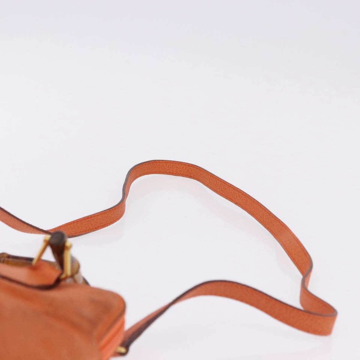 GUCCI Bamboo Hand Bag Suede 2way Orange Gold 000 2058 0290 0 Auth 196308