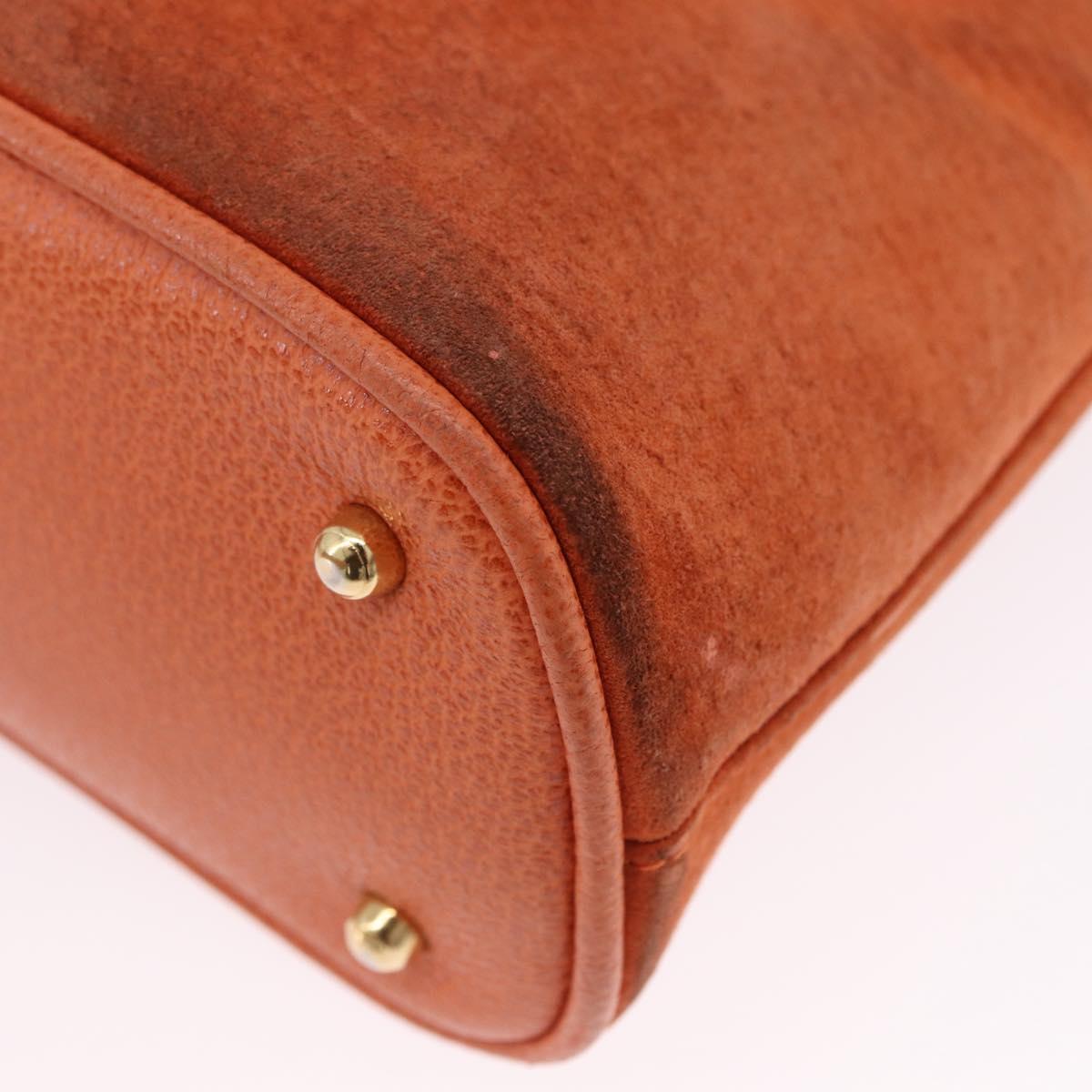 GUCCI Bamboo Hand Bag Suede 2way Orange Gold 000 2058 0290 0 Auth 196308