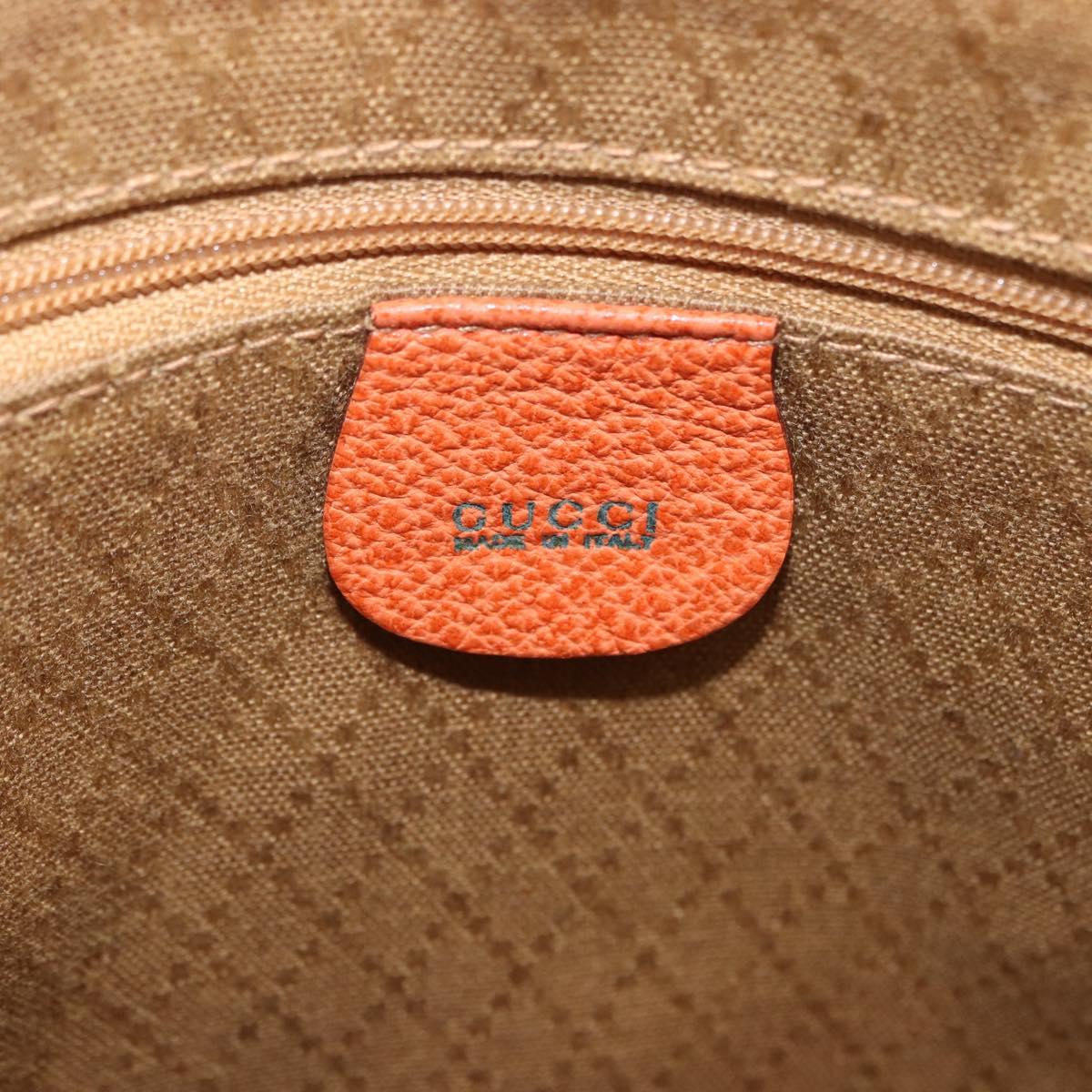 GUCCI Bamboo Hand Bag Suede 2way Orange Gold 000 2058 0290 0 Auth 196308