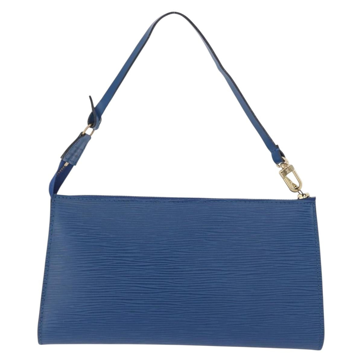 LOUIS VUITTON Epi Pochette Accessoires Pouch Blue M52985 LV Auth 196311