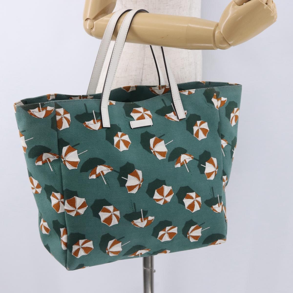 GUCCI Tote Bag Canvas Green 282439 Auth 196317
