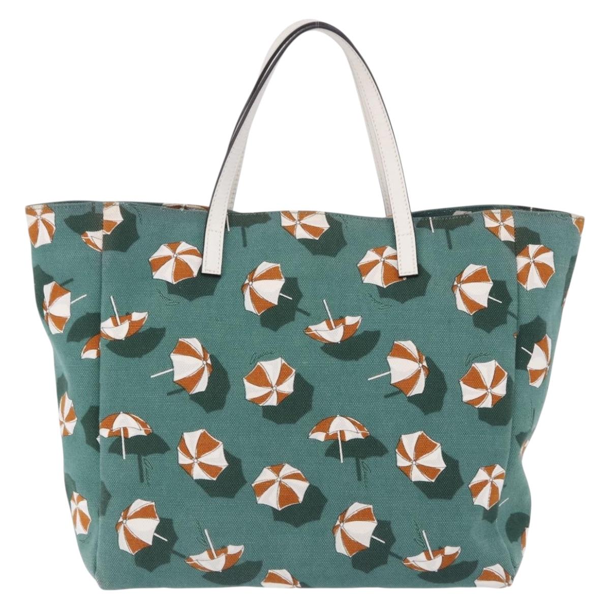 GUCCI Tote Bag Canvas Green 282439 Auth 196317