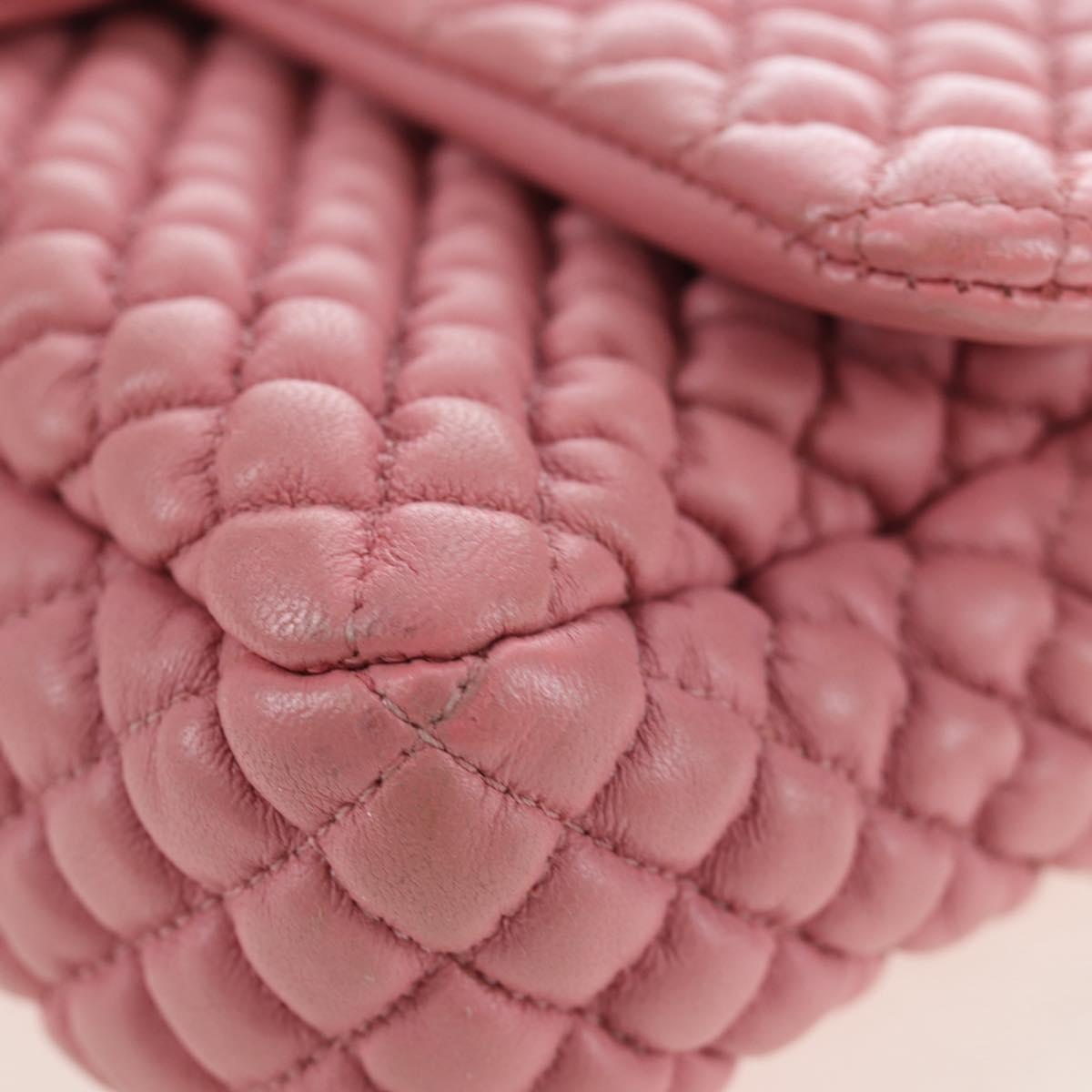 CHANEL Matelasse Dallas Chain Shoulder Bag Lamb Skin Pink Silver CC Auth 196321V
