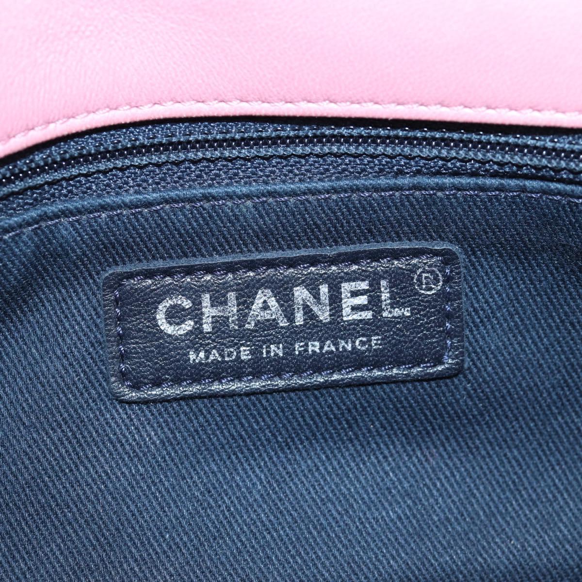CHANEL Matelasse Dallas Chain Shoulder Bag Lamb Skin Pink Silver CC Auth 196321V
