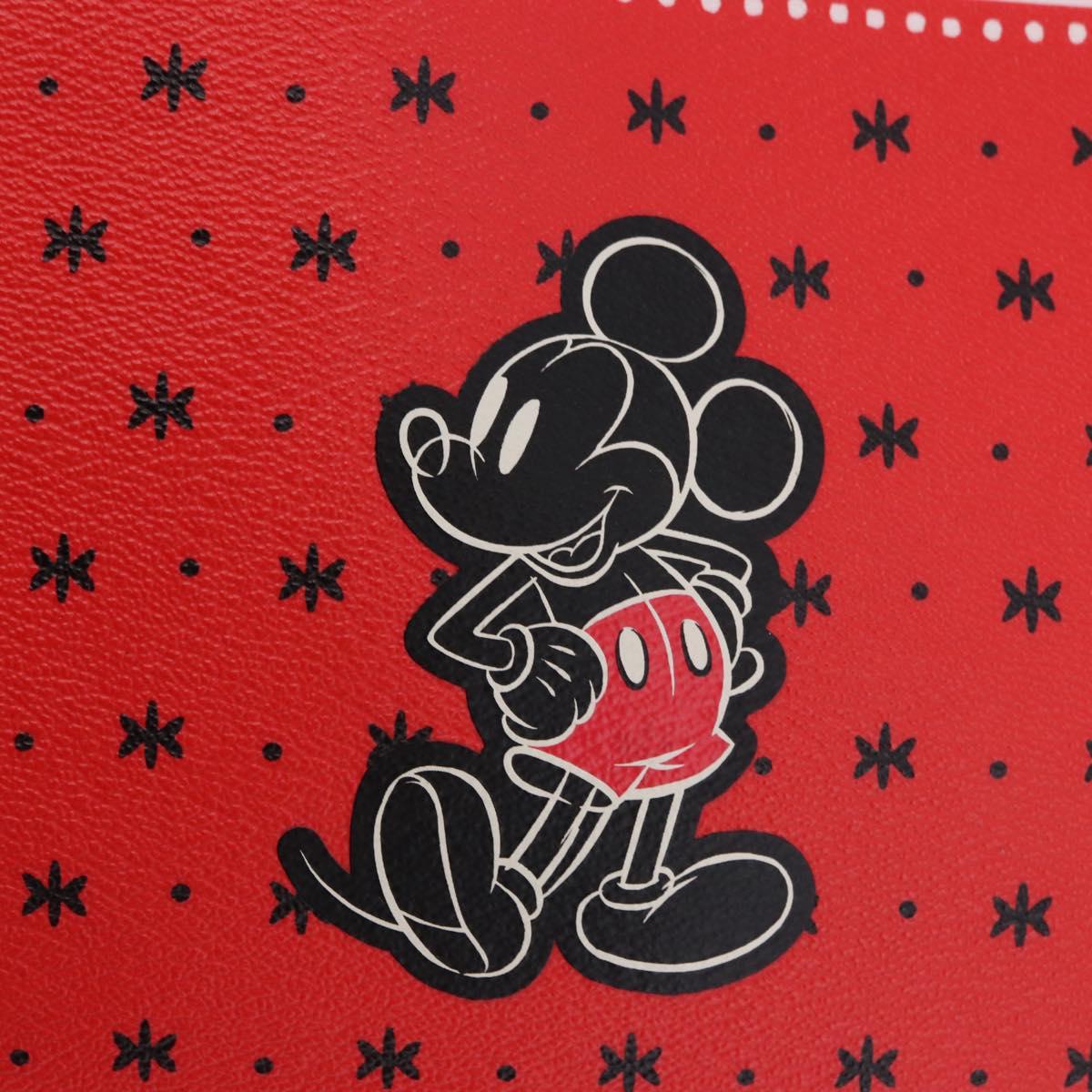 Coach Tote Bag PVC Canvas Disney Collaboration Red Silver Auth 196322A