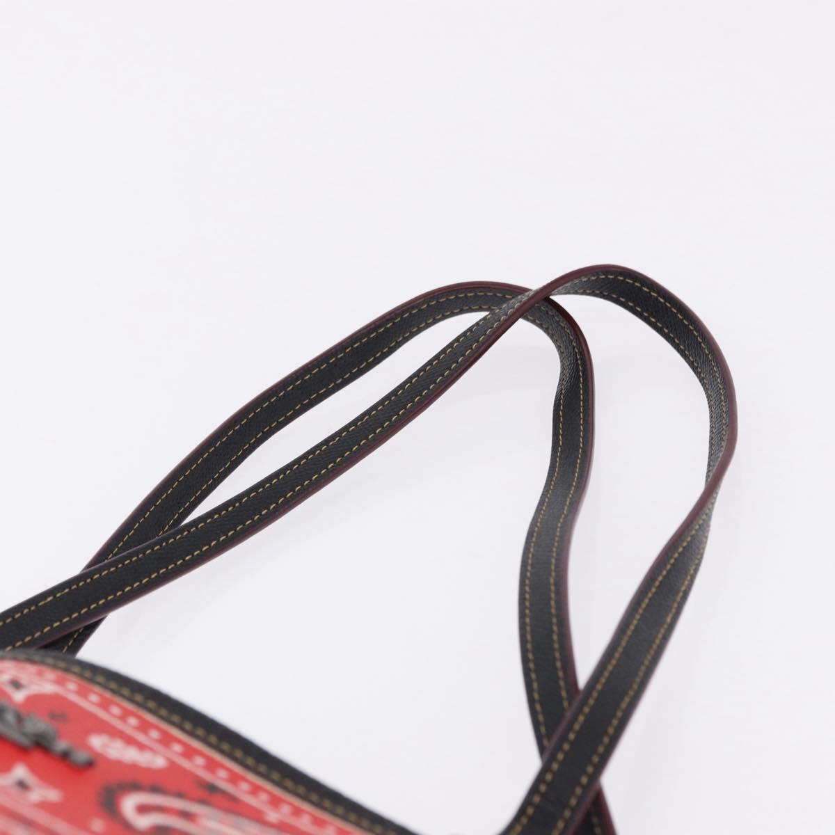 Coach Tote Bag PVC Canvas Disney Collaboration Red Silver Auth 196322A