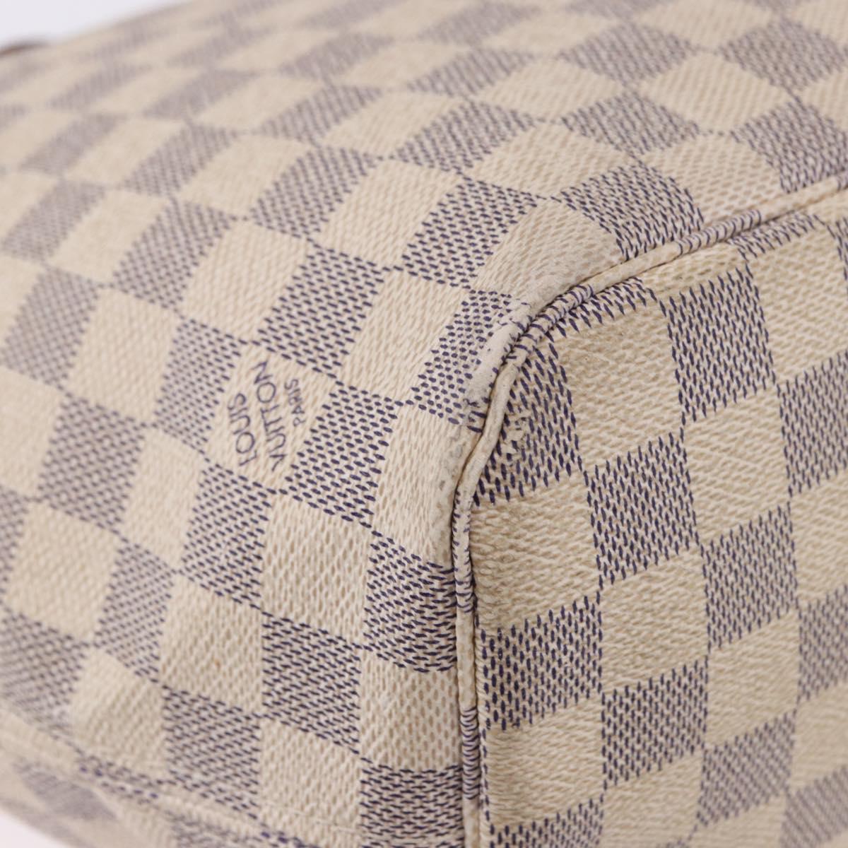 LOUIS VUITTON Damier Azur Neverfull MM Tote Bag N41605 LV Auth 196323A