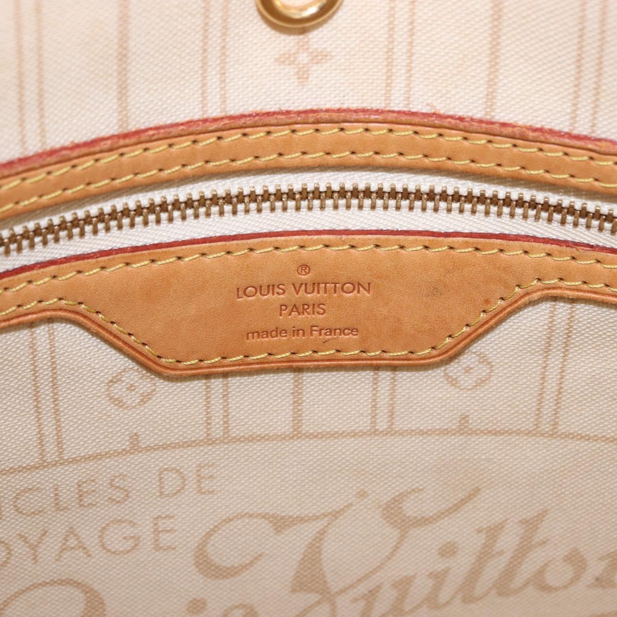 LOUIS VUITTON Damier Azur Neverfull MM Tote Bag N41605 LV Auth 196323A