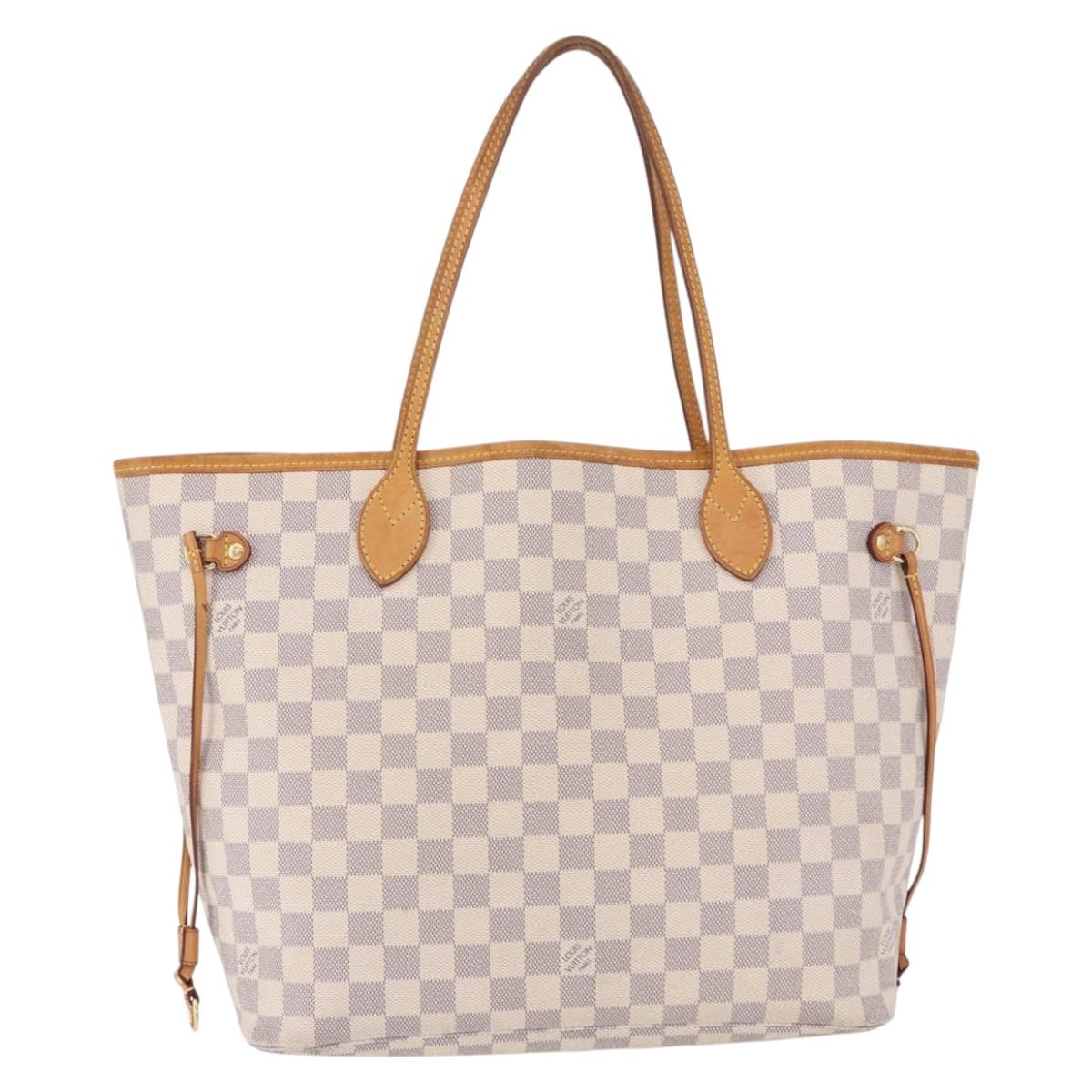 LOUIS VUITTON Damier Azur Neverfull MM Tote Bag N41605 LV Auth 196323A