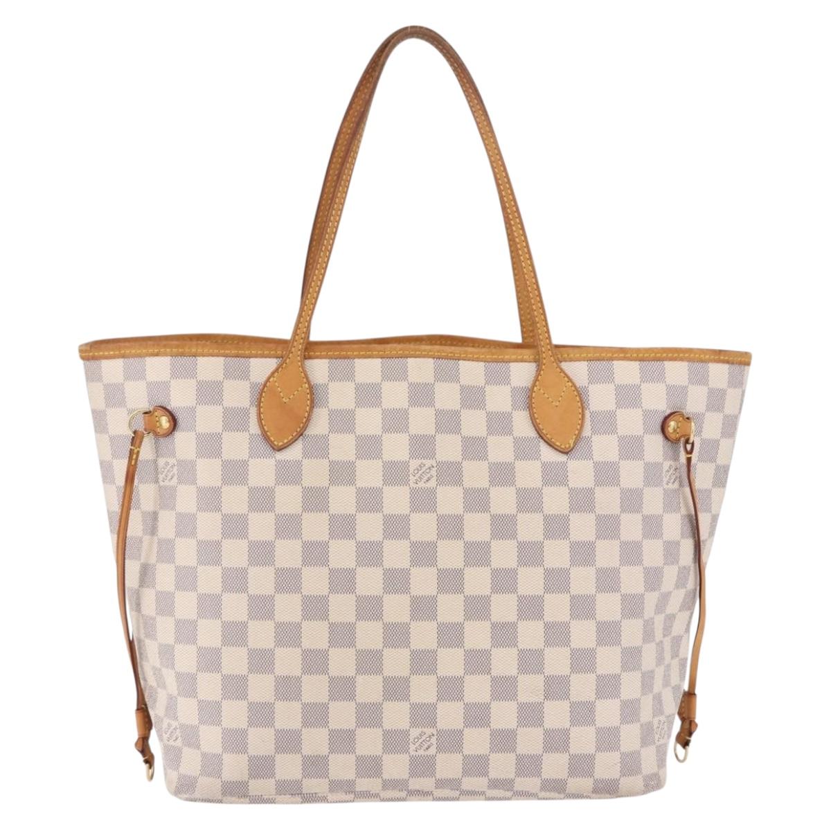 LOUIS VUITTON Damier Azur Neverfull MM Tote Bag N41605 LV Auth 196323A