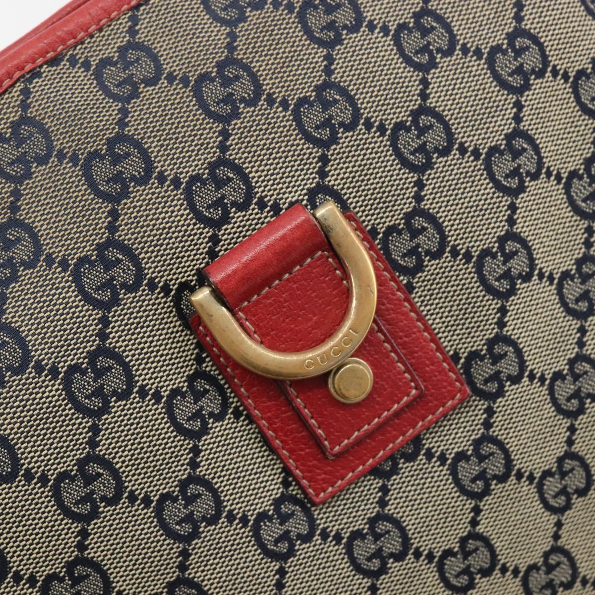 GUCCI GG Canvas Abbey Shoulder Bag Navy Gold 131326 Auth 196328