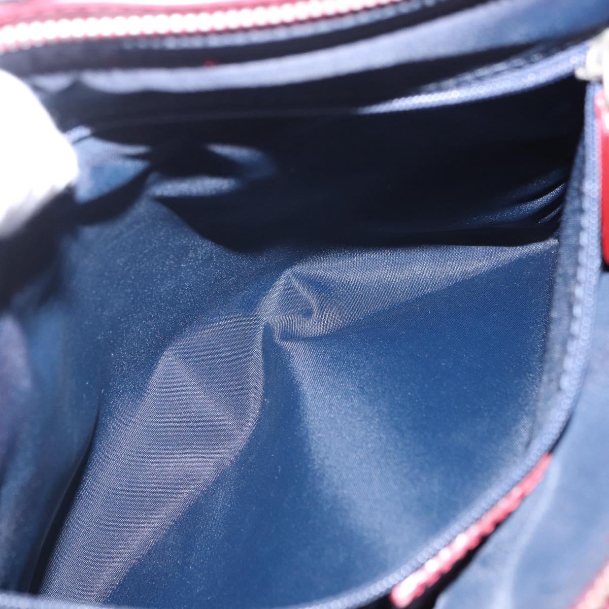 Christian Dior Trotter Canvas Hand Bag Navy Silver Auth 196330A