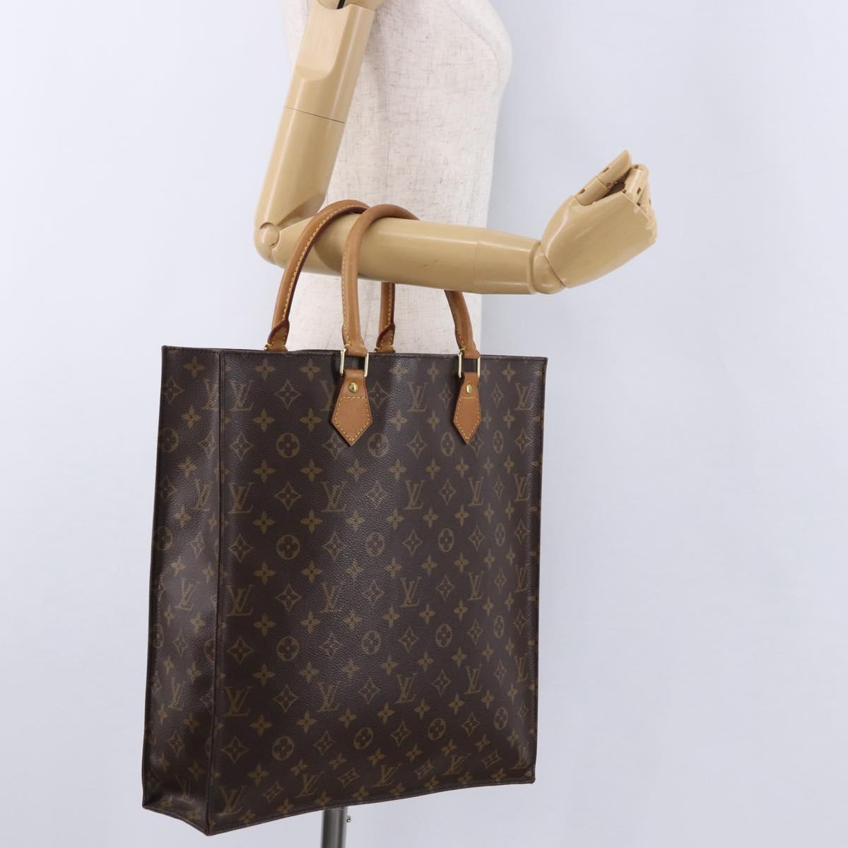 LOUIS VUITTON Monogram Sac Plat Hand Bag M51140 LV Auth 196332