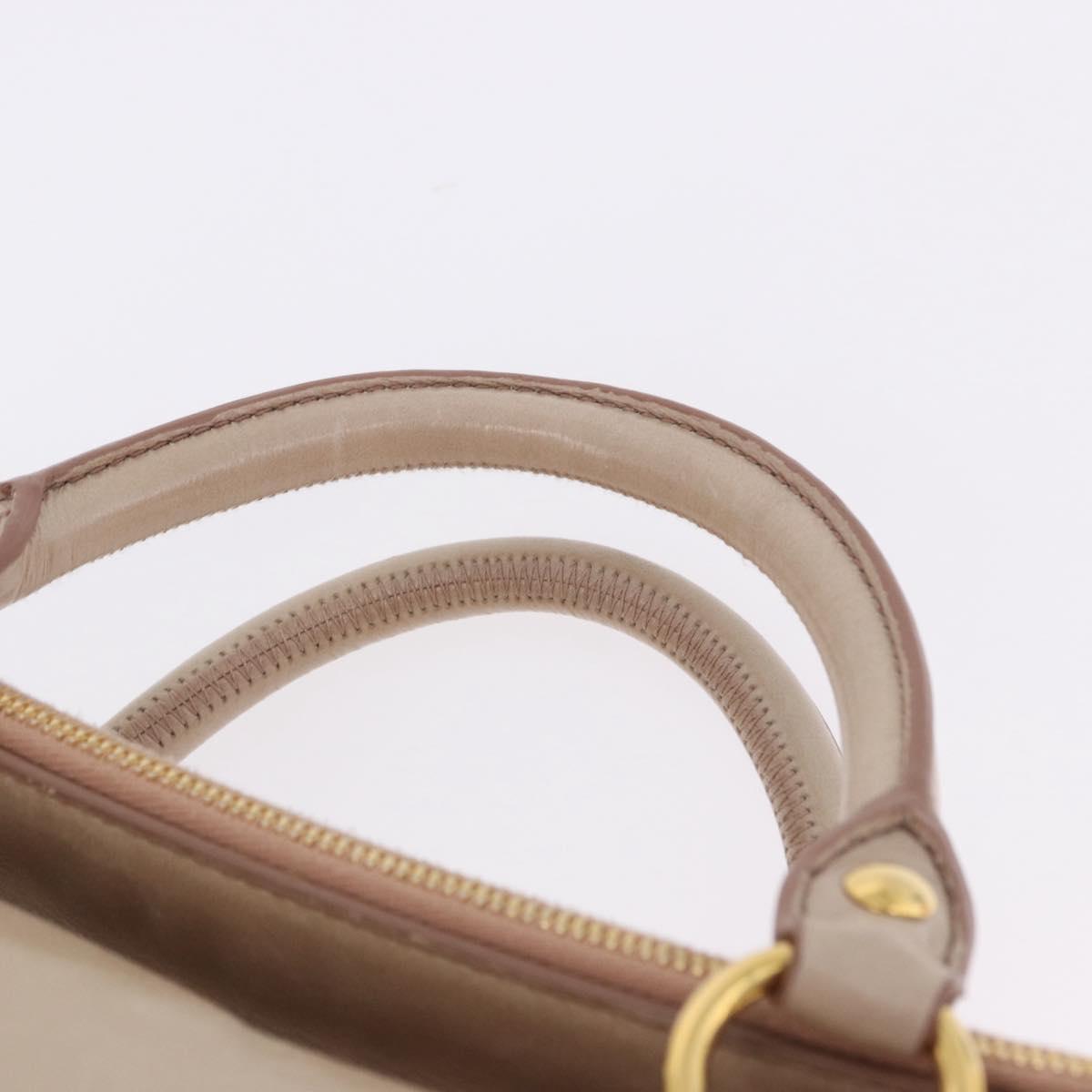 Miu Miu Hand Bag Leather 2way Pink Gold Auth 196334M