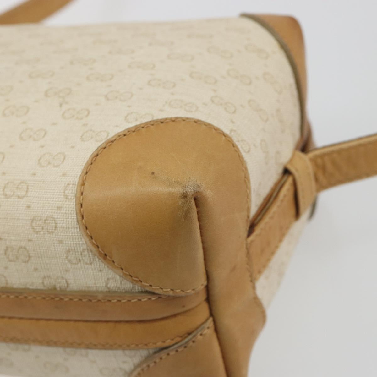 GUCCI Micro GG Supreme Shoulder Bag PVC Ivory Gold 67 01 5294 Auth 196335