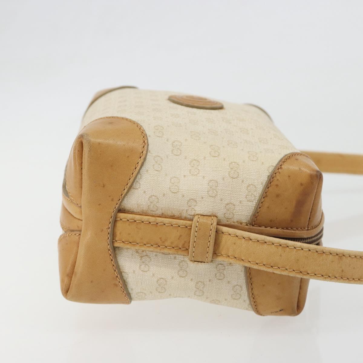 GUCCI Micro GG Supreme Shoulder Bag PVC Ivory Gold 67 01 5294 Auth 196335