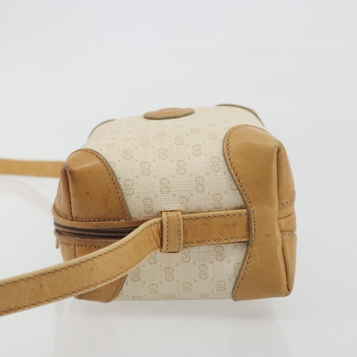 GUCCI Micro GG Supreme Shoulder Bag PVC Ivory Gold 67 01 5294 Auth 196335