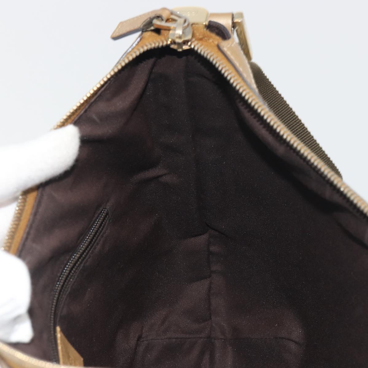 GUCCI GG Crystal Sherry Line Bag Coated Canvas Beige Gold 181092 Auth 196336