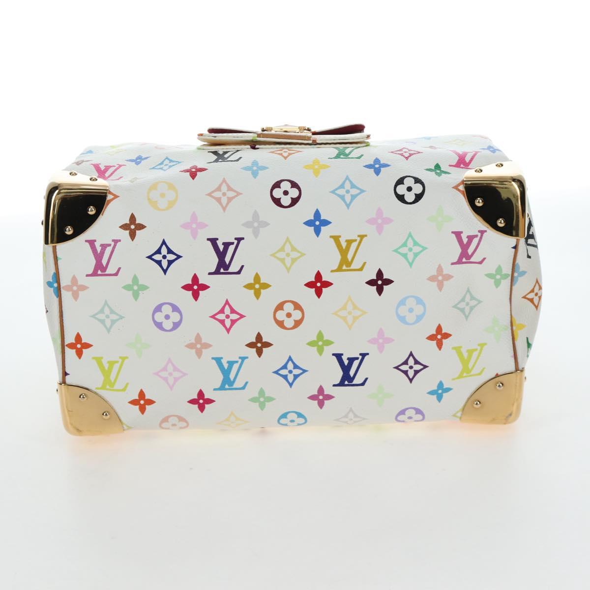 LOUIS VUITTON Monogram Multicolor Speedy 30 Bag White Bron M92643 Auth 196338V