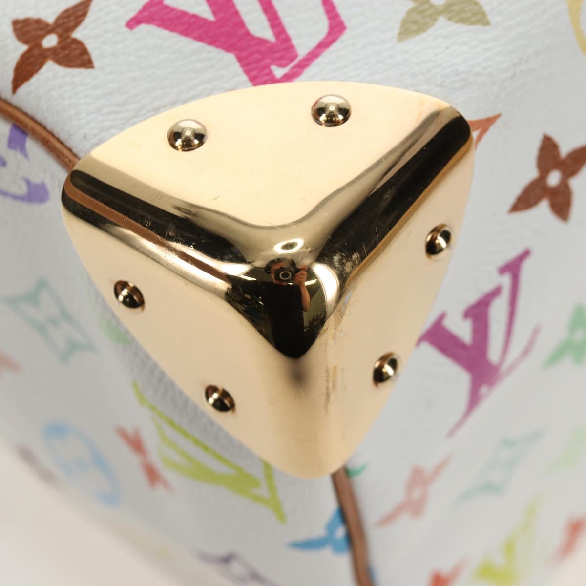LOUIS VUITTON Monogram Multicolor Speedy 30 Bag White Bron M92643 Auth 196338V