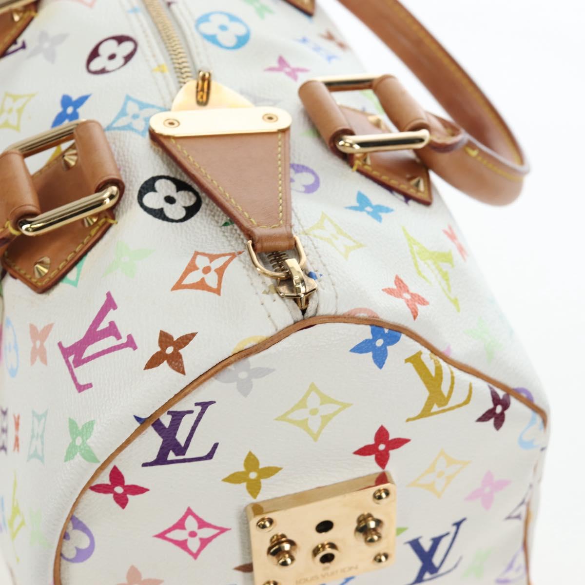 LOUIS VUITTON Monogram Multicolor Speedy 30 Bag White Bron M92643 Auth 196338V