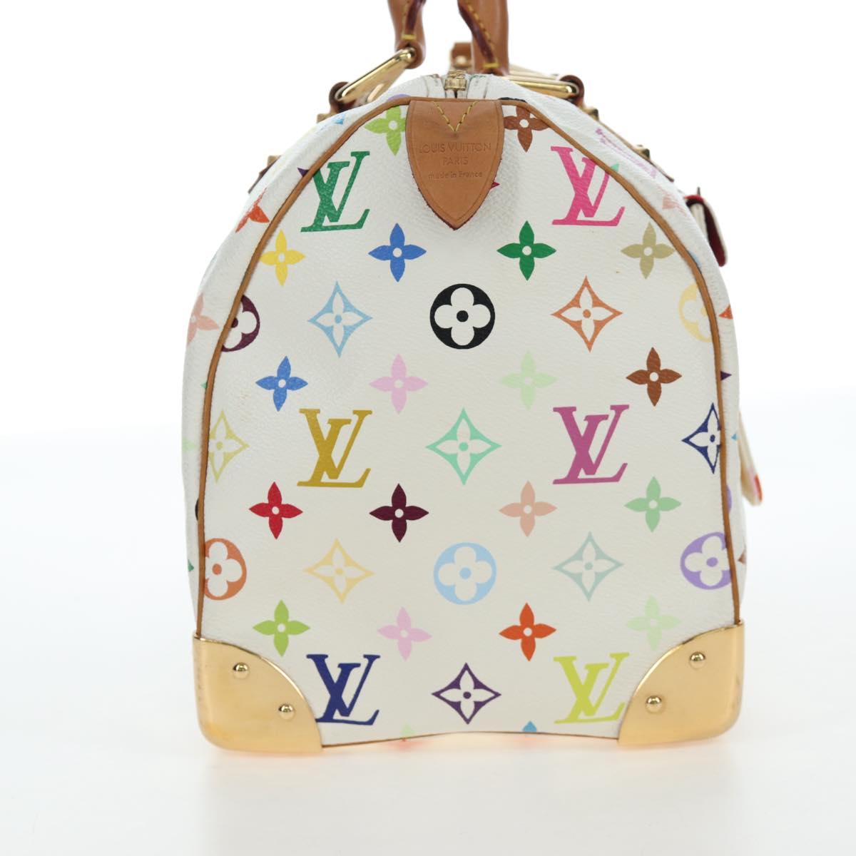 LOUIS VUITTON Monogram Multicolor Speedy 30 Bag White Bron M92643 Auth 196338V