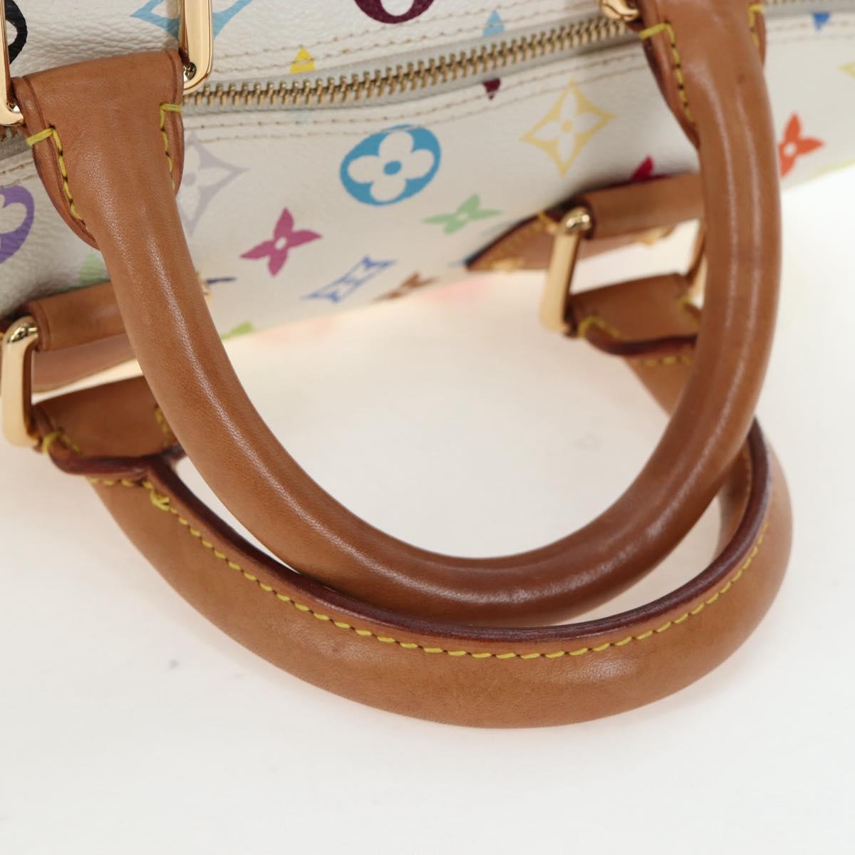 LOUIS VUITTON Monogram Multicolor Speedy 30 Bag White Bron M92643 Auth 196338V