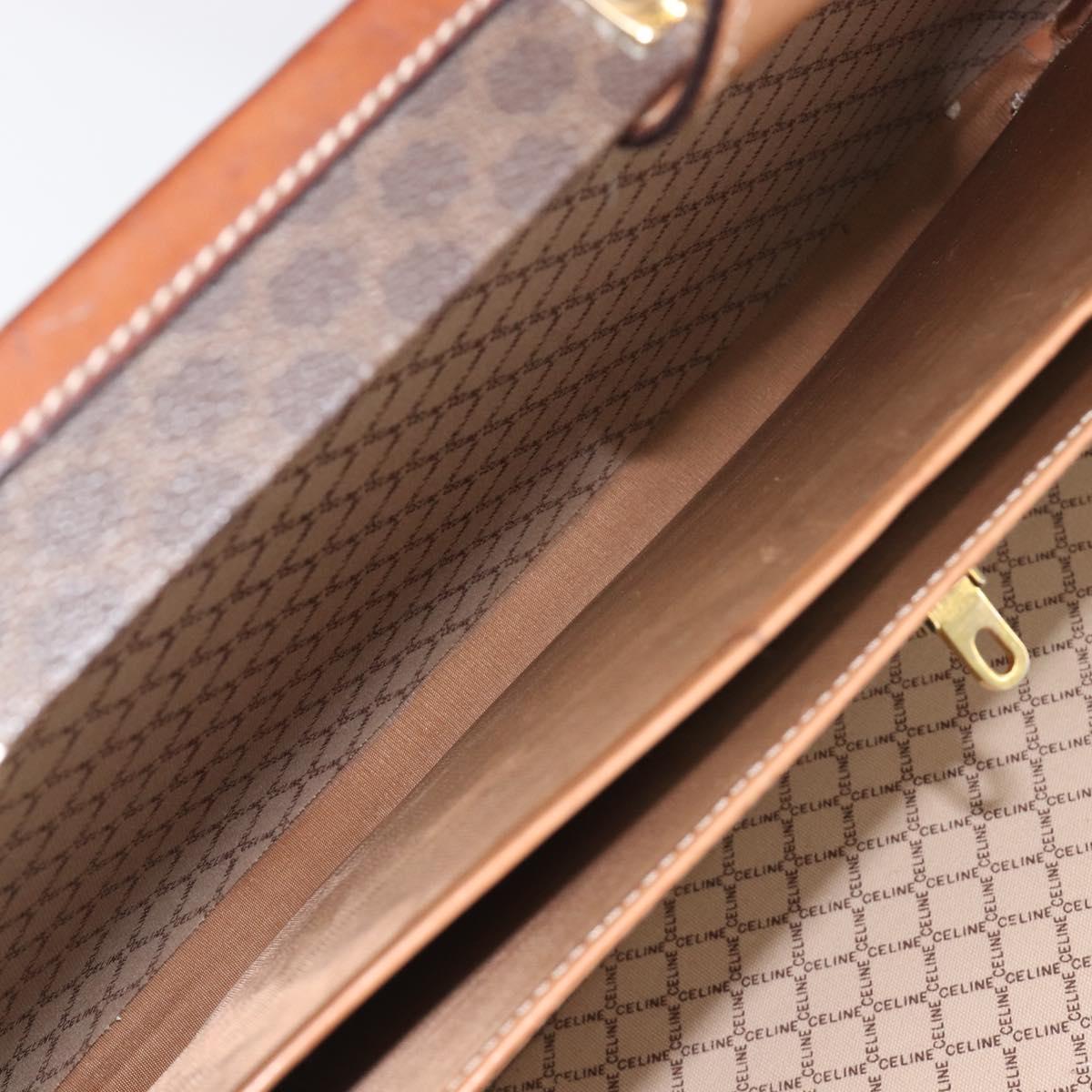 CELINE Macadam Canvas Trunk PVC Leather Brown Gold Auth 196339