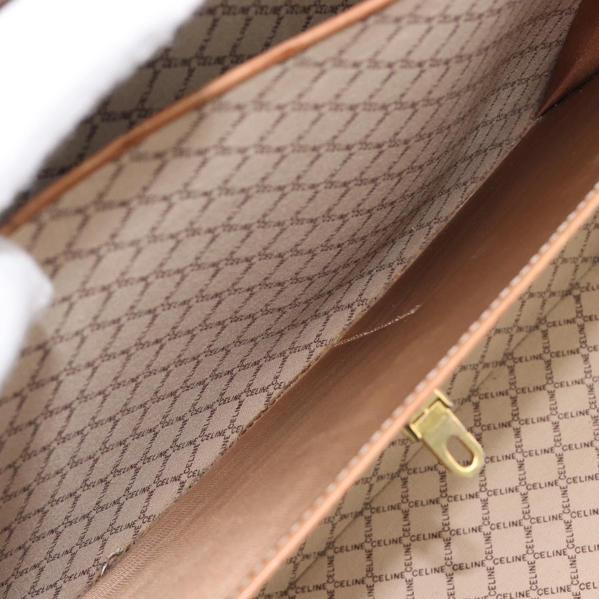 CELINE Macadam Canvas Trunk PVC Leather Brown Gold Auth 196339